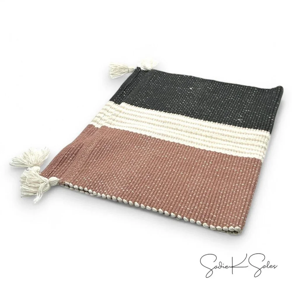 Colorblock Tassel Bath Rug - Hearth‎ & Hand Magnolia - Copper Cream Gray